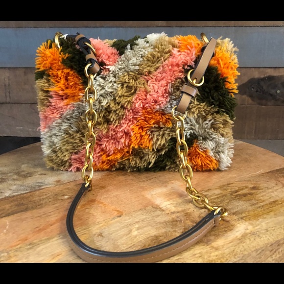 NWT Tory Burch Multicolored Sadie Rug Bag - Picture 6 of 14